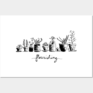 Flourishing (black and white) Posters and Art